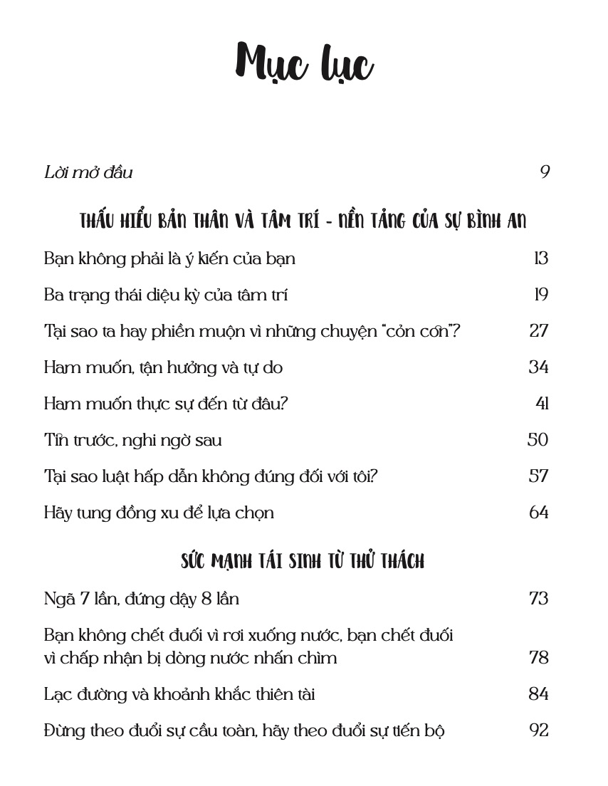 Mục lục cuốn sách 1